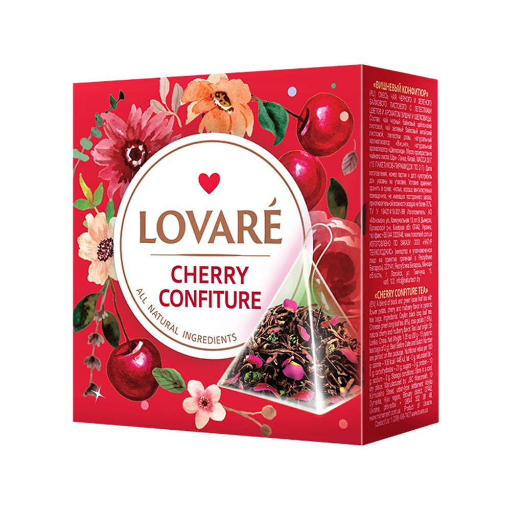 Чай Lovare Cherry Confiture - Чай в пирамидках (15×2 г)